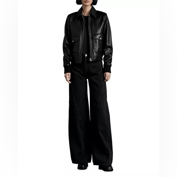 rag & bone Women’s Sofie Spliced High Rise Wide Leg Jeans; Size 27